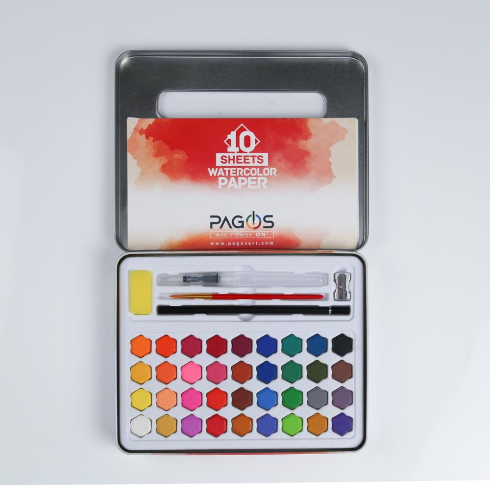 Pagos Watercolor Paint Set, 36 Colors, Gift Set - Picture 8 of 9
